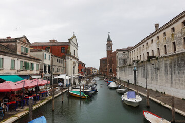 Old canals and streets in Chioggia, Italy           