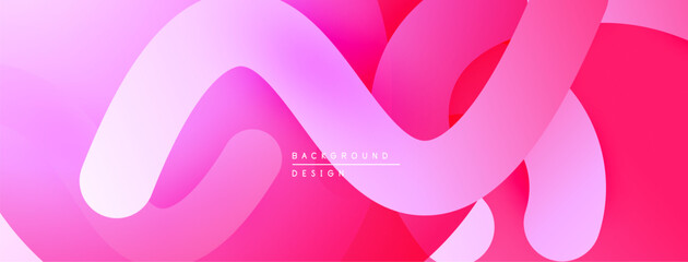 Abstract pink waves create flowing background. Soft gradients, modern design, vibrant hues, smooth curves dominate composition.
