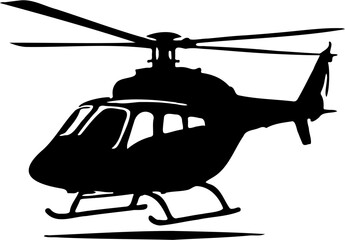 helicopter silhouette vector illustration, isolated on white