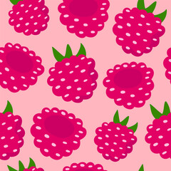 Bright juicy ripe raspberries, seamless background.