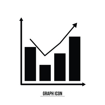 Graph chart vector icon set. growth increase and decrease sign. economy rise and decline symbol. upward or downward trend bar chart icon. profit and loss statistics in eps 10.