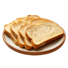 Slices of white bread on a plate a simple breakfast food