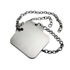Blank metal tag on a chain identity security blank