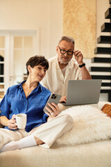 Joyful moments shared between a couple at home enjoying time together