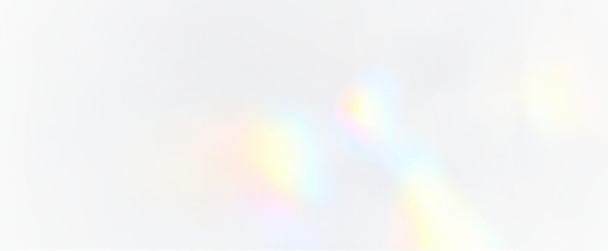PNG rainbow light reflection with glowing crystal prism and beam sparkle, transparent surface, shiny crystal glass highlights and flare in a colorful neon spectrum background overlay PNG.