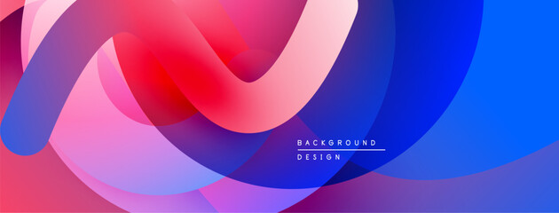 Abstract fluid shapes, vibrant colors blend. Smooth gradients create dynamic composition. Modern design element for backgrounds.