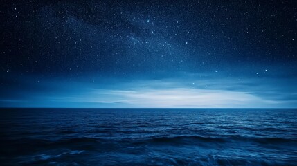 Starry night over tranquil ocean. Possible stock photo use