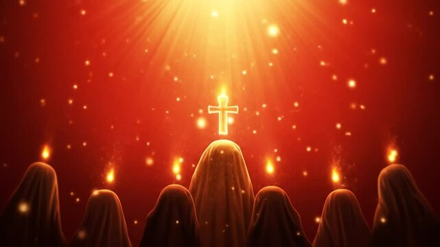 Pentecost celebration videos. Red background with light. glowing light on red background