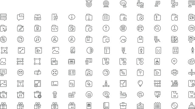 Programming and Coding Icon Set &ndash; Software Development, Developer Tools, and Tech Symbols in Vector Format for Apps, Websites, and UI Design