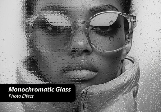 Black And White Monochrome Glass Water Realistic Photo Effect