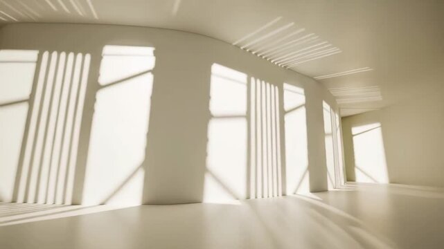 Modern empty room interior with window, clean new building architecture