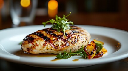 Grilled Chicken Breast with Herbs and Vegetables