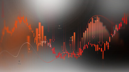 Economic crisis, financial background PNG. Financial graph chart falling,global economic recession, stock market crash, growth inflation.	
