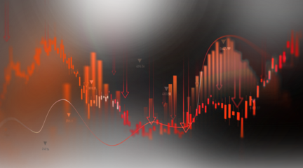 Economic crisis, financial background PNG. Financial graph chart falling,global economic recession, stock market crash, growth inflation.	
