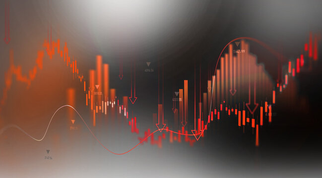 Economic crisis, financial background PNG. Financial graph chart falling,global economic recession, stock market crash, growth inflation.
