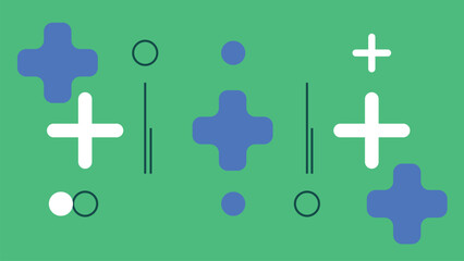 Obraz premium Playful Plus Symbol Design on Green Background