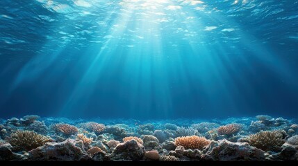 Fototapeta premium Stunning Underwater Coral Reef Scene