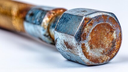 Rusty metal fitting closeup