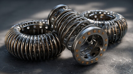 Obraz premium Metal springs, realistic coils for bed or car set