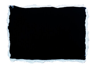 black paper with torn edges isolated on a white background