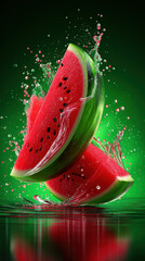 Watermelon created with Generative AI Technology, ai, generative