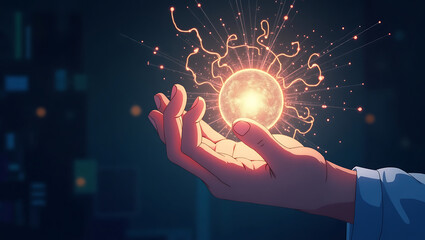 light bulb in hand