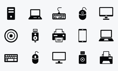 Computer icons set technology devices digital gadgets