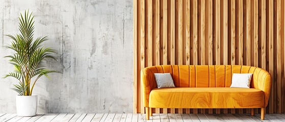 yellow armchair in a room