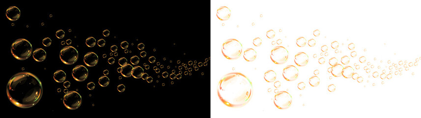 Orange Bubble Illustration — Isolated Gold-Tinted Sphere with Shiny Texture and Empty Space for Abstract, Holiday, or Decorative Background Designs