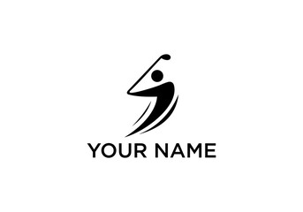 Silhouette of a Golfer Swinging a Club with Graceful Motion