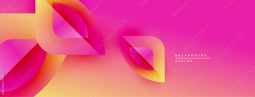 Leinwandbilder Abstract vibrant design. Gradient colors blend, creating dynamic flowing shapes. Modern background suitable for digital projects.