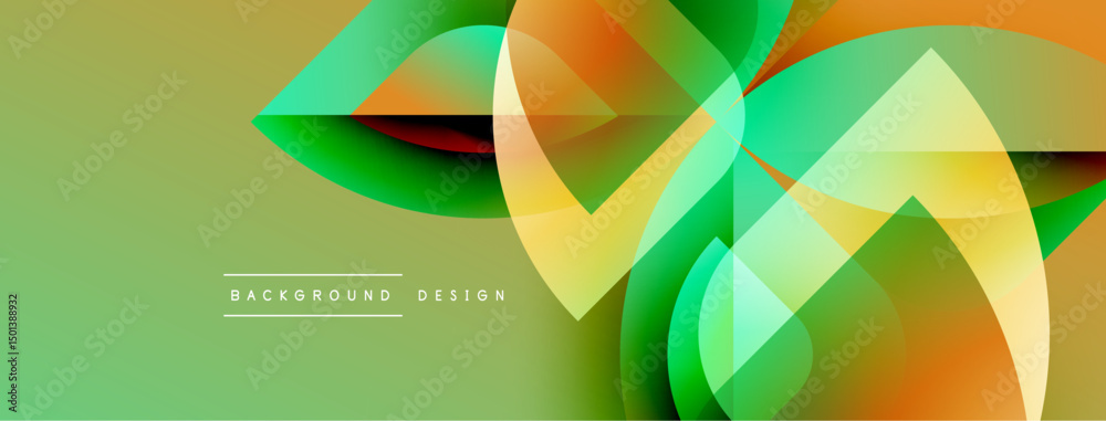 Leinwandbilder abstract geometric shapes overlap, creating vibrant color gradients. design features smooth transiti
