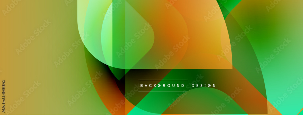 Poster abstract fluid shapes overlap, creating vibrant orange, green gradients. modern design evokes energy
