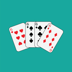 Playing card poker icon vector logo template illustration
