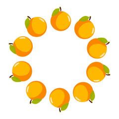 Bright orange wreath arranged in a circular pattern for decoration or design.