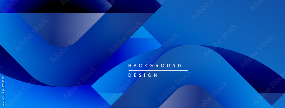 Leinwandbilder Abstract blue background design. Smooth flowing shapes create dynamic visual effect. Modern aesthetic, suitable for digital projects.