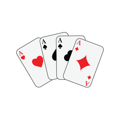 Playing card poker icon vector logo template illustration