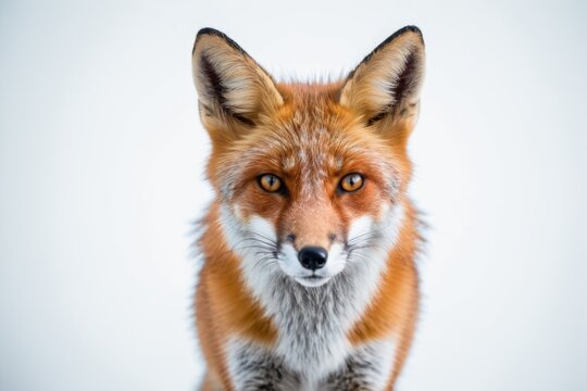 A close-up view of a red fox looking directly at the camera