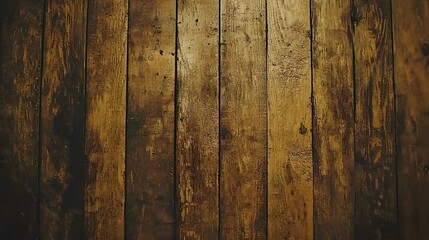 Close-Up of Rustic Wooden Planks with Rich Grain and Textured Surface in Warm Tones
