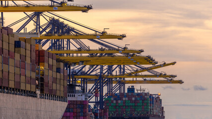 Container cargo ship global business maritime logistic, Container cargo ship freight shipping...