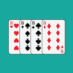 Playing card poker icon vector logo template illustration