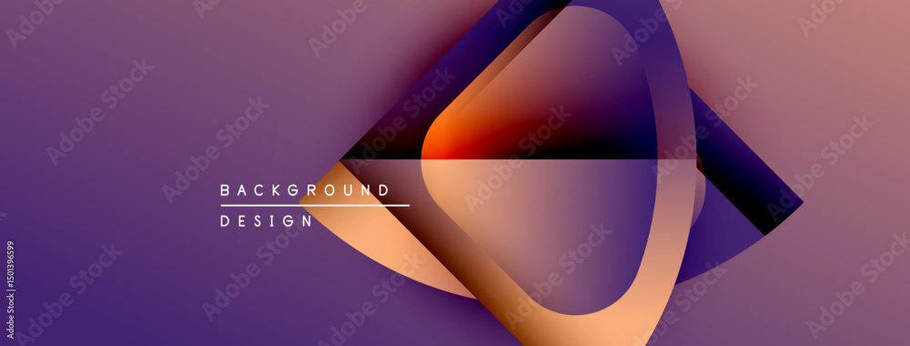 Leinwandbilder abstract geometric shapes overlap, creating vibrant purple, orange gradients. modern design elements
