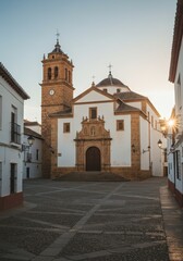 Photo Of Spanish Church Building And Street In Historical Town