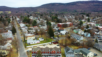 Aerial of Easthampton, Massachusetts, United States on fine day