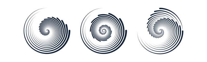 Set design spiral circle illustration