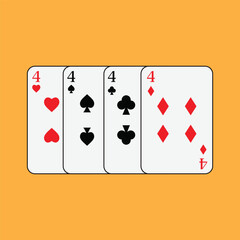 Playing card poker icon vector logo template illustration
