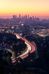 Downtown Los Angeles at sunset