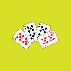 Playing card poker icon vector logo template illustration