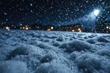 A snowy field under the light of a full moon