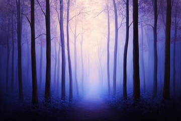 Naklejka premium Dreamy blue forest